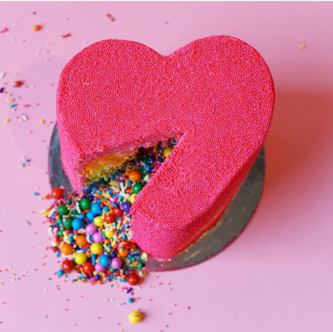 Pink Heart Explosion Cake
